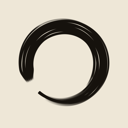 Japanese Walking app icon — a sumi-e ensō brush circle